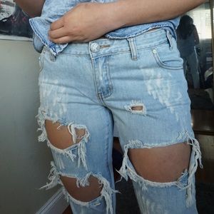 One Teaspoon Distressed denim jeans